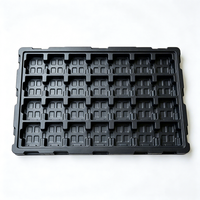 Plateau de stockage antistatique noir pour pièces électroniques, en plastique écologique, avec support de moulage personnalisé
