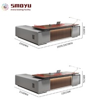 Escritorio Ejecutivo Moderno con Panel E0 en Nogal, Tira LED, Cerradura con Contraseña, para Oficina de Director Ejecutivo, Uso Comercial, Tamaño Personalizado, OEM CJ-1