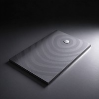 Base de douche antidérapante à motif ondulé blanc, surface solide, drain central, tailles et couleurs personnalisées, pour salle de bain et hôtel, commande en gros
