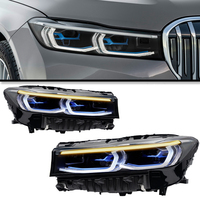 Ensemble de phares projecteurs à cadre bleu compatible avec les phares de la série 7 G12 berline 2016 à 2018, feux de jour à LED