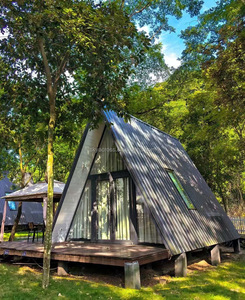 บ้านสำเร็จรูปกระจกทรงสามเหลี่ยมหรูหราทันสมัย รุ่น CXWL24-018 บ้านสำเร็จรูปหลังคาทรงสามเหลี่ยมแบบพกพาสำหรับขาย - Product Image 2