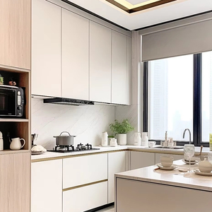 Conception rapide <span class=keywords><strong>blanc</strong></span> modulaire écologique ignifuge armoires de cuisine îlot <span class=keywords><strong>casier</strong></span> MDF contreplaqué panneau de particules pour salle à manger appartement - Product Image 1