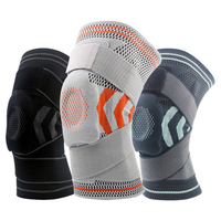 Genouillère de compression respirante avec stabilisateurs latéraux doubles et fermeture à lacets pour le basketball, le football, le jogging et l'entraînement en salle de sport