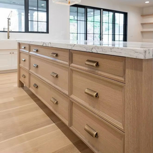 CBMmart Custom Luxury American <strong>Slim</strong> Shaker Style Laminate Faucet Full Modular <strong>Cabinets</strong> Solid Wood Kitchen <strong>Cabinet</strong> Set - Product Image 1