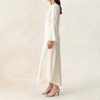 Robe longue en soie de mûrier 30 Momme à col drapé et dos nu, sur mesure, de luxe, pour femme, fabricant OEM ODM sous marque privée