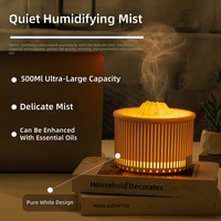 Diffuseur d'aromathérapie créatif en plastique à flamme simulée, design volcan, capacité 0,5-1L, fonctionnement silencieux 36-45dB pour