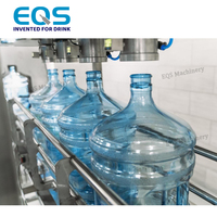 Línea de Producción Automática para Llenado de Botellas de Agua de 5 Galones, Máquina Completa para Lavado, Llenado y Tapado de Botellas de Agua Mineral de 3 Galones y 19 Litros
