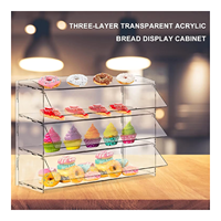 Vitrine de boulangerie, vitrine à pâtisserie commerciale à 3 niveaux pour comptoir, boîte à pain en acrylique transparent pour la cuisine