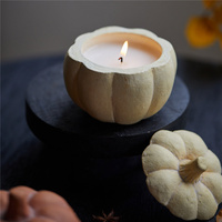 Nouvelle conception de décoration d'Halloween pour la maison, contenants à bougies mats en forme de citrouille avec couvercle