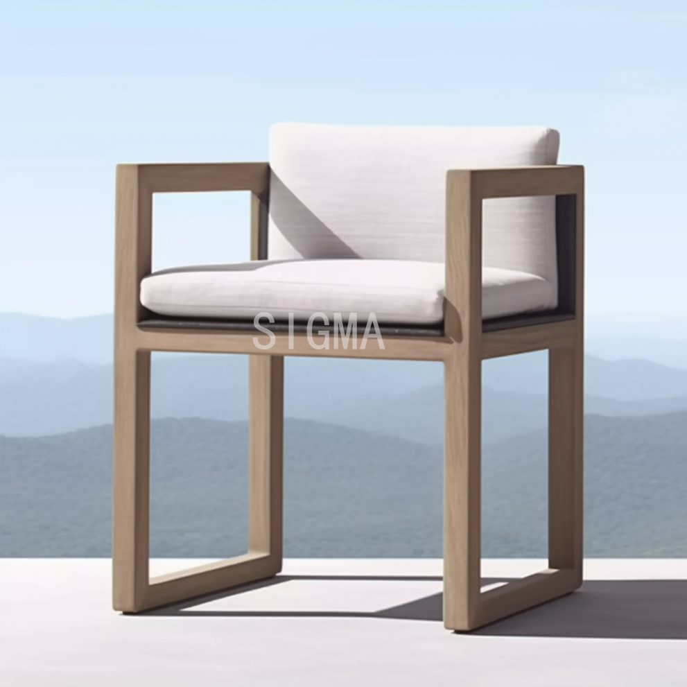 SIGMA Modern Design Chair Table Set Outdoor Teak Furniture Teak Wood Armchair