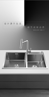 Évier de cuisine double sur mesure Mita en acier inoxydable SUS304, finition satinée moderne, pour comptoir, bar à domicile, villa, service OEM 5