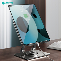 COTECi Support de téléphone universel rotatif à 360 ° en alliage d'aluminium, support pliable et réglable pour bureau, voyage, jeu, tablette PC
