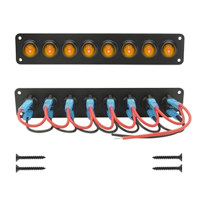 8 gang xe ánh sáng Rocker chuyển đổi bảng điều chỉnh 12V 20A, biển không thấm nước 3 pin SPST Heavy Duty chuyển đổi chuyển đổi ON/OFF cho thuyền RV ATV UTV - Product Image 1