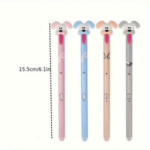 Cartoon Dog Shaped Cute 0.5mm Gel <b>Pen</b> Soft Grip Crystal Blue Wipeable <b>Refill</b> Comfortable Press for Durable Use Plastic Material - Product Image 2