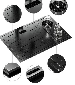 Évier de cuisine multifonction de luxe en acier inoxydable 304 avec robinet cascade, écran LED, planche à découper et égouttoir - Product Image 1