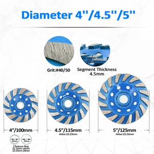 Oem 4/4.5/5in Turbo bê tông Mài Cup bánh Xe Kim Cương Mài bánh xe mài mòn công cụ mài Đĩa đánh bóng cho gạch nề - Product Image 4