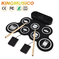 Batterie électronique enroulable colorée, directement de l'usine |   Batterie de jazz silencieuse en silicone portable, pour enfants et écoles |   Approvisionnement en gros OEM/ODM