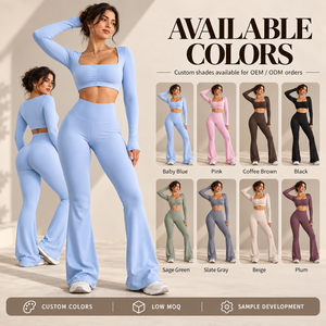 <span class=keywords><strong>Leggings</strong></span> Deportivos OEM, <span class=keywords><strong>Leggings</strong></span> de Gimnasio, <span class=keywords><strong>Leggings</strong></span> de Cintura Alta con Efecto Levanta Glúteos, Pantalones de Yoga, Ropa Deportiva, <span class=keywords><strong>Leggings</strong></span> de Yoga <span class=keywords><strong>Acampanados</strong></span> para Mujer - Product Image 3