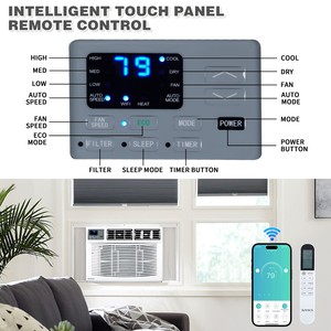 เครื่องปรับอากาศแบบติดหน้าต่าง BIBO Wholesale 18000 BTU พร้อมระบบทำความร้อนและ WiFi แบบ 4-in-1 สำหรับห้องเดียว ครอบคลุมพื้นที่ 1000 ตารางฟุต ควบคุมผ่านแอปพลิเคชัน ค่า EER 10.5 ประหยัดพลังงาน - Product Image 3