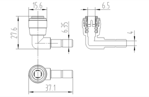 Conector de filtro de agua Lynzo de baja presión, codo de tubo de <span class=keywords><strong>1</strong></span>/<span class=keywords><strong>4</strong></span>, <span class=keywords><strong>3</strong></span>/8, <span class=keywords><strong>1</strong></span>/<span class=keywords><strong>2</strong></span>, 5/16 pulgadas para conexión de tubo RO/UF - Product Image 6