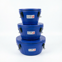 Glacière ronde isolée en acier inoxydable à double paroi pour barbecue extérieur, conteneur alimentaire, garde au chaud et au froid longtemps, pour jardin et fêtes, avec glace