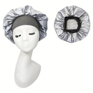 Gorro de Dormir de Satén Premium para Mujer, con Banda Elástica Extra Ancha, para Proteger el Cabello Rizado Natural, Ideal para Viajes y Ducha - Product Image 4