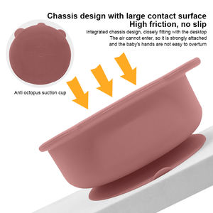 Juego de Vajilla Infantil Reutilizable y Ecológico, Cuchara y Tenedor Suaves de Silicona de Grado Alimenticio, Plato para Alimentación de Bebés - Product Image 2