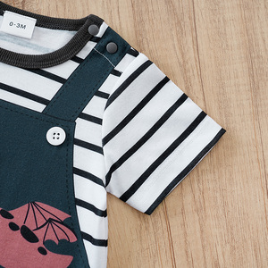 Combinaison <span class=keywords><strong>bébé</strong></span> <span class=keywords><strong>garçon</strong></span> à manches courtes, motif dinosaure mignon, rayée, pour nouveau-né, production en petites séries - Product Image 5