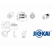 Serrure à came industrielle de sécurité en alliage de zinc chromé brillant, à double clé rotative, fixation par écrou, haute précision, modèle JK589