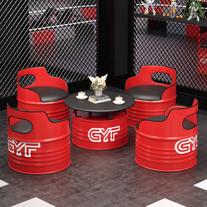 Juego de barra de hierro forjado industrial con diseño de tambor de aceite Sofá de cabina de cafetería personalizado-Uso comercial Ecológico Durable - Product Image 4