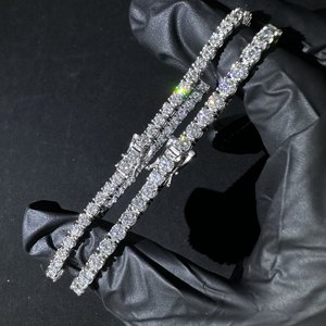 Fine Jewelry Lab Grown Diamond Tennis <strong>Bracelet</strong> 3MM <strong>Solid</strong> <strong>Silver</strong> Diamond Jewelry - Product Image 2