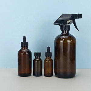 Stocked 4oz 8oz 16oz 250ml 500ml Recycled <b>Empty</b> Hotel Clear Amber Glass Boston Shampoo <b>Bottle</b> With Pump Head - Product Image 5