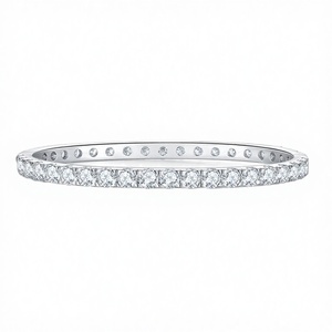 Bracelet unisexe Starsgem en argent sterling S925 avec moissanite DEF VS de 4 mm de forme ronde et sertissage griffe - Product Image 3