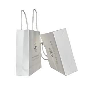 Kraft Shopping Bag Retail Boutique Gift Paper Bags with Drawstring Factory Price Custom Logo Printing Hand Bag Cardboard Paper