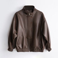 3104 haute qualité Bomber vache cuir veste Vintage col montant fermeture éclair plaine pleine fleur personnalisé veste en cuir