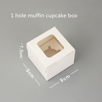 Boîtes à cupcakes en carton blanc kraft, boîte à muffins en papier pour boulangerie avec fenêtre