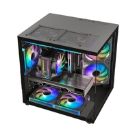 Boîtier noir Micro-ATX PC Gamer Mini Tower Game Computer Gaming Case Compatible avec 240mm AIO