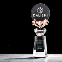Nouveau Design Or Argent Bronze Métal Fleur Cristal Trophée Récompenses MH-J0607