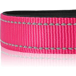 Collar de Lujo para Perros Grandes Joytale, Acolchado de Neopreno Suave, Anillo en D de Metal, Ajustable, Reflectante, Color Rosa Intenso, Talla L, para Todas las Etapas de la Vida - Product Image 2