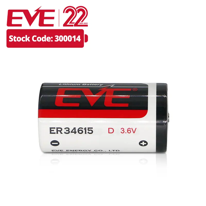 EVE 리튬 기본 배터리 ER34615 일회용 배터리 3.6V 19Ah D 자동 스마트 미터