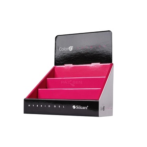 Custom Unique Pop Phone Accessories Counter Top/Desktop Cosmetic Cardboard Greeting Cards Retail Pdq Display <b>Box</b> With Pegs Hooks - Product Image 1