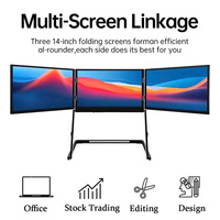 Eimio Écran triple pour ordinateur portable 14 pouces IPS, extension d'écran portable, moniteur triple, affichage externe Type-C pour ordinateur portable, configuration multi-écrans OEM