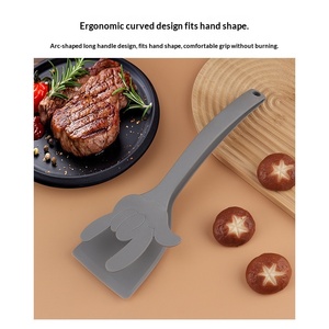 Spatule de cuisson 2-en-1 en gros avec poignée en silicone, résistante à la chaleur et antiadhésive, pour la cuisson domestique et la protection des doigts - Product Image 4