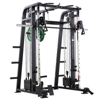 Rack de fitness tout-en-un Smith avec contrepoids bidirectionnels indépendants et ressort d'amortissement à compression pour la sécurité