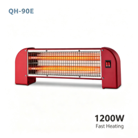 Chauffage électrique compact QH-90E à 2 lampes 1200W pour intérieur, chauffage radiant à économie d'énergie avec design mural portable