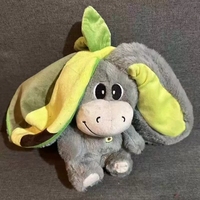 Peluche bébé K 30cm Lapin respirant aux oreilles mobiles, motif fraise et radis, apaisant pour le sommeil et anti-ronflement