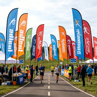 Drapeaux publicitaires personnalisés pour entreprises, drapeaux sportifs et de course, drapeaux plume, drapeaux goutte d'eau angulaires, bannières par Signs