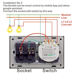 Wifi 3 Gang Chiaro Della Parete Interruttore Presa Intelligente e Interruttore Con Lo Standard UE - Product Image 6