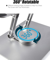 Support d'ordinateur portable pliable et rotatif à 360° en aluminium, réglable en hauteur, avec support de téléphone intégré, pour vente en gros