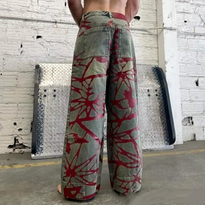 <span class=keywords><strong>Jeans</strong></span> Vintage Grigi a Gamba Larga per <span class=keywords><strong>Uomo</strong></span>, Pantaloni in Denim Lavato Personalizzato, Cargo Homme, Taglia Grande, Abbigliamento Lungo Belo Celana Pria - Product Image 3